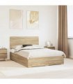 vidaXL Bed Frame with Drawer Sonoma Oak 150 x 200 cm Engineered Wood