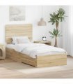 vidaXL Bed Frame with Drawer Sonoma Oak 90 x 200 cm Engineered Wood