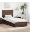 vidaXL Bed Frame with Drawer Brown Oak 75 x 190 cm Engineered Wood