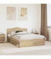 vidaXL Bed Frame Sonoma Oak 150 x 200 cm Solid Pine Wood
