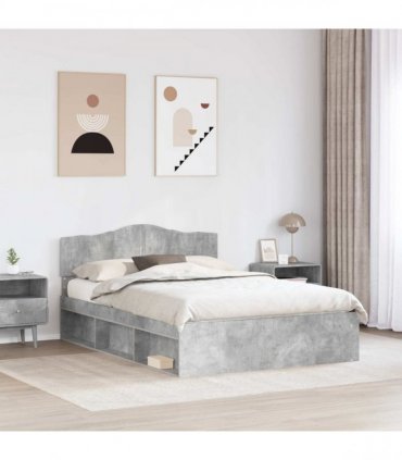 vidaXL Bed Frame Concerte Grey 150 x 200 cm Solid Pine Wood