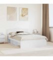 vidaXL Bed Frame with Headboard White 140 x 190 cm Solid Pine Wood