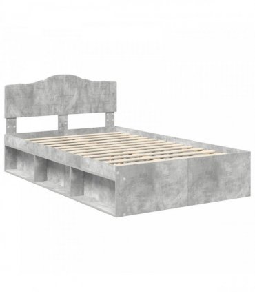 vidaXL Bed Frame Concerte Grey 135 x 190 cm Solid Pine Wood
