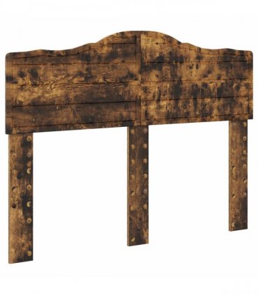 vidaXL Bed Frame Smoked Oak 135 x 190 cm Solid Pine Wood