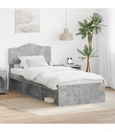 vidaXL Bed Frame Concerte Grey 100 x 200 cm Solid Pine Wood