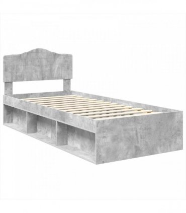vidaXL Bed Frame Concerte Grey 100 x 200 cm Solid Pine Wood
