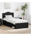 vidaXL Bed Frame Black Oak 75 x 190 cm Solid Pine Wood