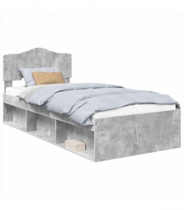 vidaXL Bed Frame Concerte Grey 75 x 190 cm Solid Pine Wood