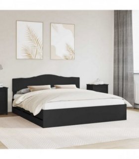 vidaXL Bed Frame with Drawer Black 200 x 200 cm Engineer Wood