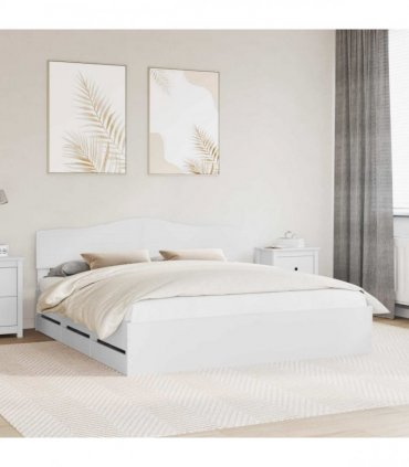 vidaXL Bed Frame with Drawer White 180 x 200 cm Engineer Wood