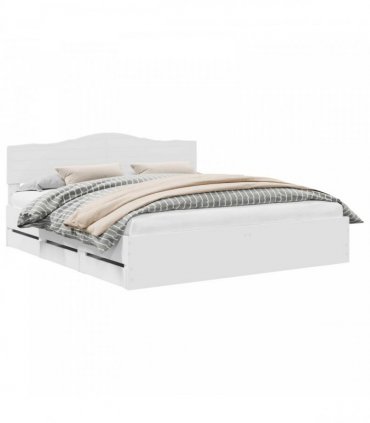 vidaXL Bed Frame with Drawer White 180 x 200 cm Engineer Wood