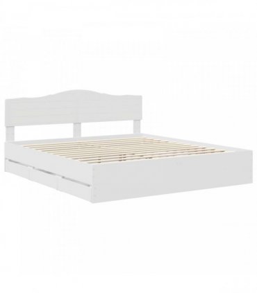 vidaXL Bed Frame with Drawer White 180 x 200 cm Engineer Wood