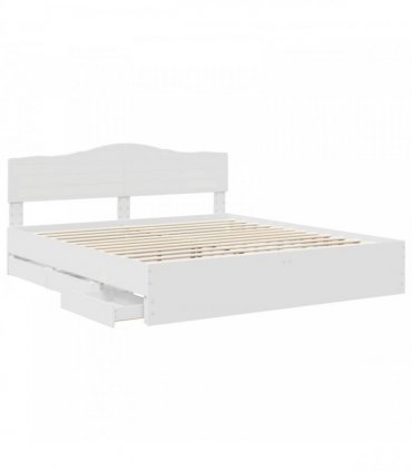 vidaXL Bed Frame with Drawer White 180 x 200 cm Engineer Wood