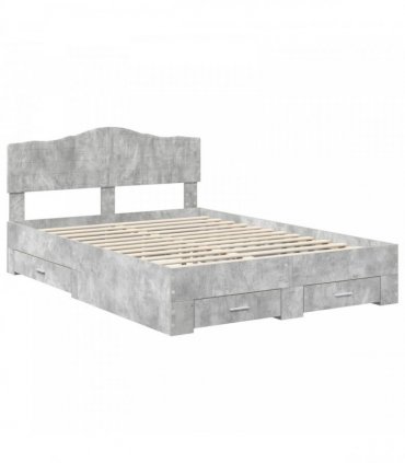 vidaXL Bed Frame Concrete Grey 160 x 200 cm Engineered Wood