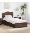 vidaXL Bed Frame with Drawer Brown Oak 70 x 190 cm Engineered Wood