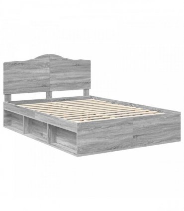 vidaXL Bed Frame Grey Sonoma 160 x 200 cm Solid Pine Wood