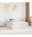vidaXL Bed Frame with Headboard White 140 x 190 cm Solid Pine Wood