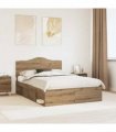 vidaXL Bed Frame Artisian Oak 140 x 190 cm Solid Pine Wood