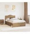 vidaXL Bed Frame Artisian Oak 120 x 200 cm Solid Pine Wood