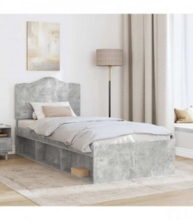 vidaXL Bed Frame Concerte Grey 100 x 200 cm Solid Pine Wood