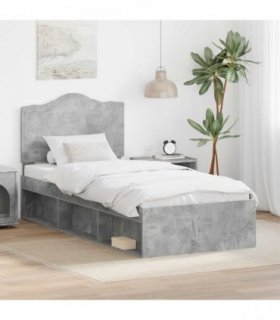 vidaXL Bed Frame Concerte Grey 75 x 190 cm Solid Pine Wood