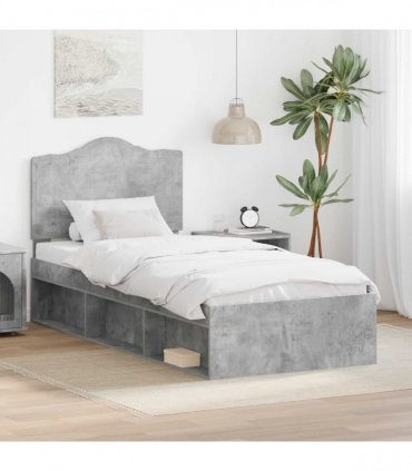 vidaXL Bed Frame Concerte Grey 75 x 190 cm Solid Pine Wood