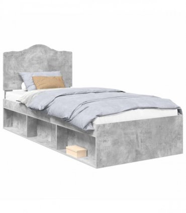 vidaXL Bed Frame Concerte Grey 75 x 190 cm Solid Pine Wood