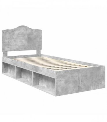 vidaXL Bed Frame Concerte Grey 75 x 190 cm Solid Pine Wood