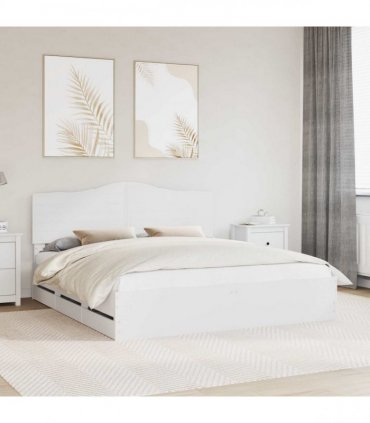 vidaXL Bed Frame with Drawer White 180 x 200 cm Engineer Wood