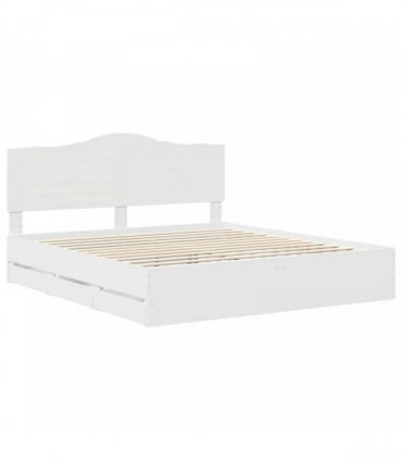 vidaXL Bed Frame with Drawer White 180 x 200 cm Engineer Wood