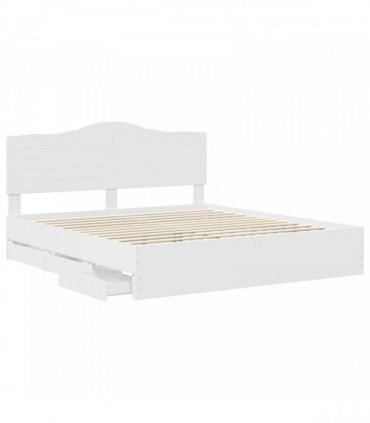 vidaXL Bed Frame with Drawer White 180 x 200 cm Engineer Wood
