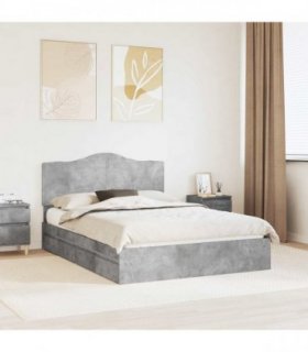 vidaXL Storage Bed Concrete Grey 150 x 200 cm Engineered Wood