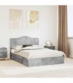 vidaXL Storage Bed Concrete Grey 150 x 200 cm Engineered Wood