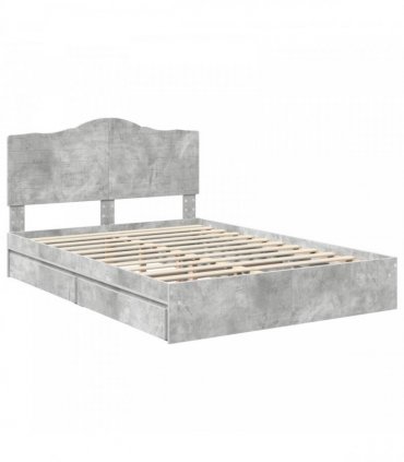 vidaXL Storage Bed Concrete Grey 150 x 200 cm Engineered Wood