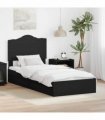 vidaXL Storage Bed with Drawer Black 90 x 190 cm Engineered Wood
