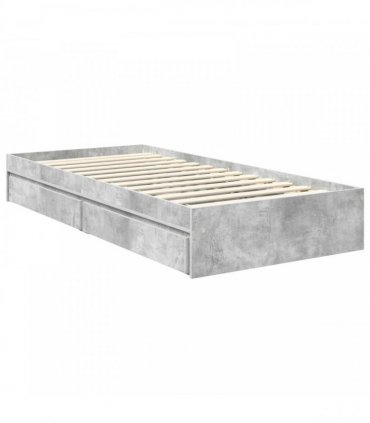 vidaXL Storage Bed Concrete Grey 90 x 190 cm Engineered Wood