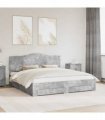 vidaXL Bed Frame Concrete Grey 180 x 200 cm Engineered Wood