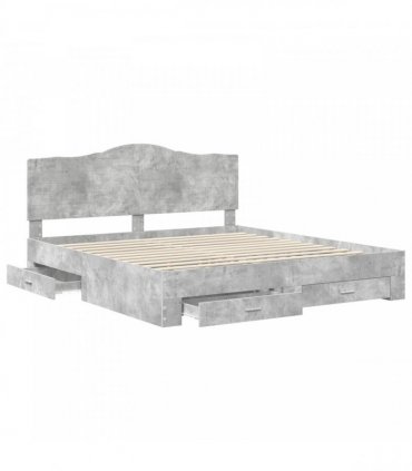 vidaXL Bed Frame Concrete Grey 180 x 200 cm Engineered Wood