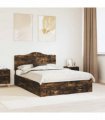 vidaXL Bed Frame Smoked Oak 140 x 190 cm Engineered Wood