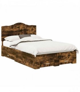 vidaXL Bed Frame Smoked Oak 120 x 200 cm Engineered Wood