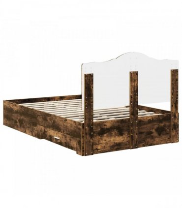 vidaXL Bed Frame Smoked Oak 120 x 200 cm Engineered Wood