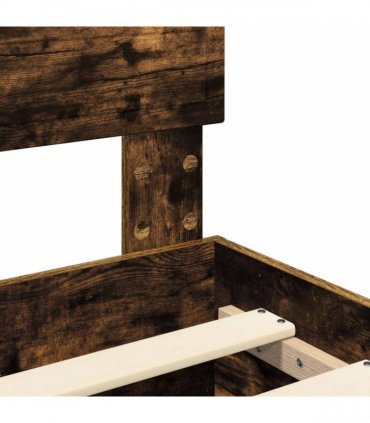 vidaXL Bed Frame Smoked Oak 120 x 200 cm Engineered Wood