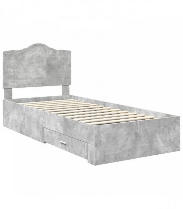 vidaXL Bed Frame Concrete Grey 100 x 200 cm Engineered Wood