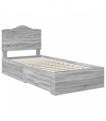 vidaXL Bed Frame Grey Sonoma 90 x 200 cm Engineered Wood