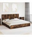 vidaXL Bed Frame with Storage and Headboard Smoked Oak 180 x 200 cm