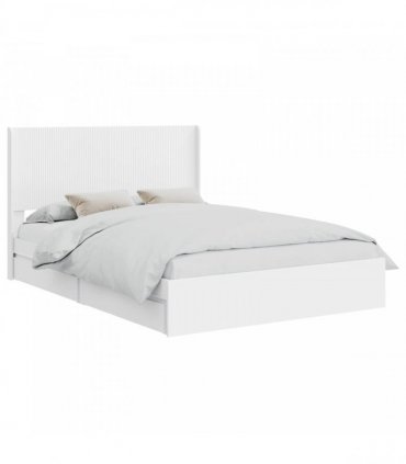 vidaXL Bed Frame with Storage and Headboard White 160 x 200 cm