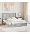 vidaXL Bed Frame with Storage and Headboard Concrete Grey 150 x 200 cm