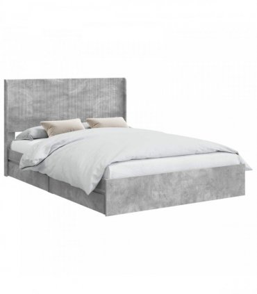 vidaXL Bed Frame with Storage and Headboard Concrete Grey 150 x 200 cm