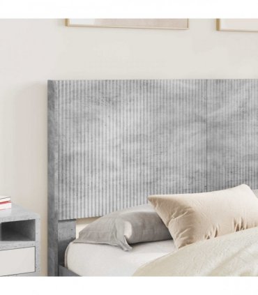 vidaXL Bed Frame with Storage and Headboard Concrete Grey 150 x 200 cm