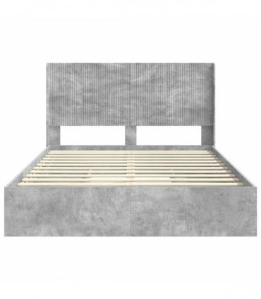 vidaXL Bed Frame with Storage and Headboard Concrete Grey 150 x 200 cm